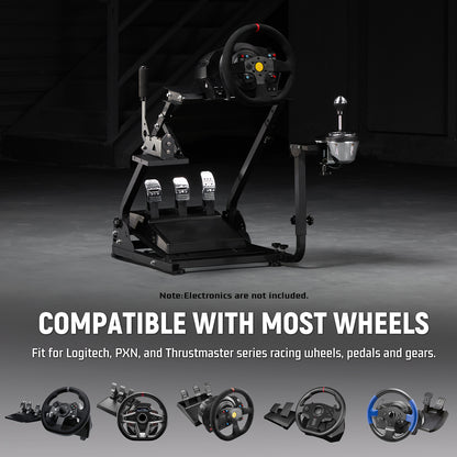 Dardoo Racing Wheel Stand Frame Foldable, Fully Adjustable, Fit for Logitech G920 G25 G27 G29 G923, Thrustmaster T80 T150 Driving Force PS4, Adjustable Sim Racing Cockpit Without Steering Wheel Shifter and Pedal