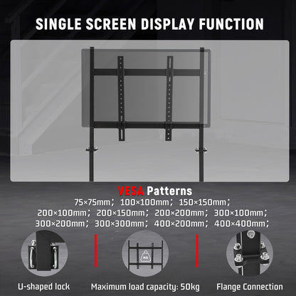 Dardoo Racing Simulator Cockpit (50mm Round Tube) with Monitor Stand L-Shaped Fit for Logitech  G29 G920 G923,for Thrustmaster,for Fanatec,Steering Wheel Stand,Not Included Wheel,Pedal and Handbrake