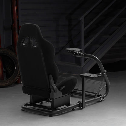 Dardoo Racing Simulator Cockpit with Black Seat, Adjustable Cockpit Simulator, Fit for Logitech G923 G29 G920, Thrustmaster Wheels Stabilized Driving Sim Cockpit, Without Wheel, Pedal and Hand Brake