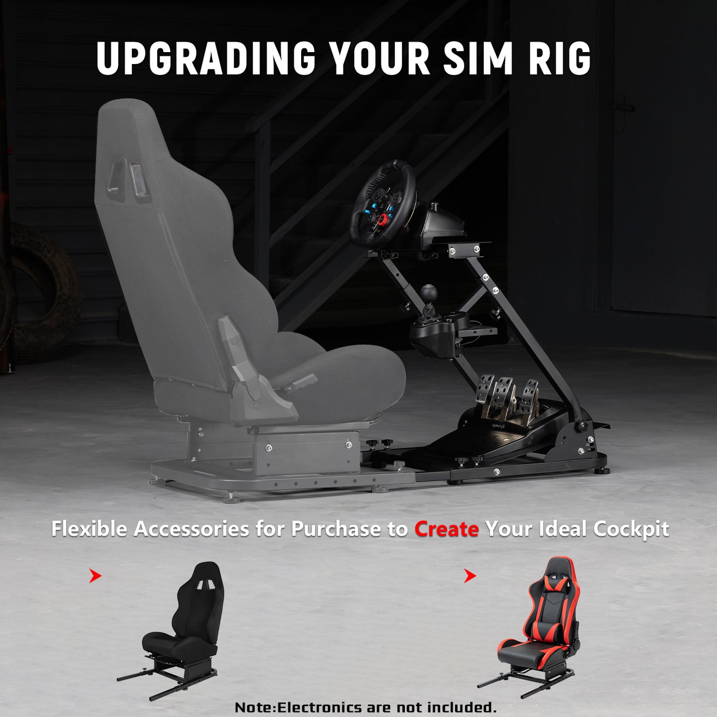 Dardoo Racing Wheel Stand Frame Foldable Fit for Logitech G920,G29,G25,G923, Thrustmaster T80 T150 TX F430, Fanatec, Adjustable Steering Wheel Platform, not Included Wheel and Pedals, Shifter