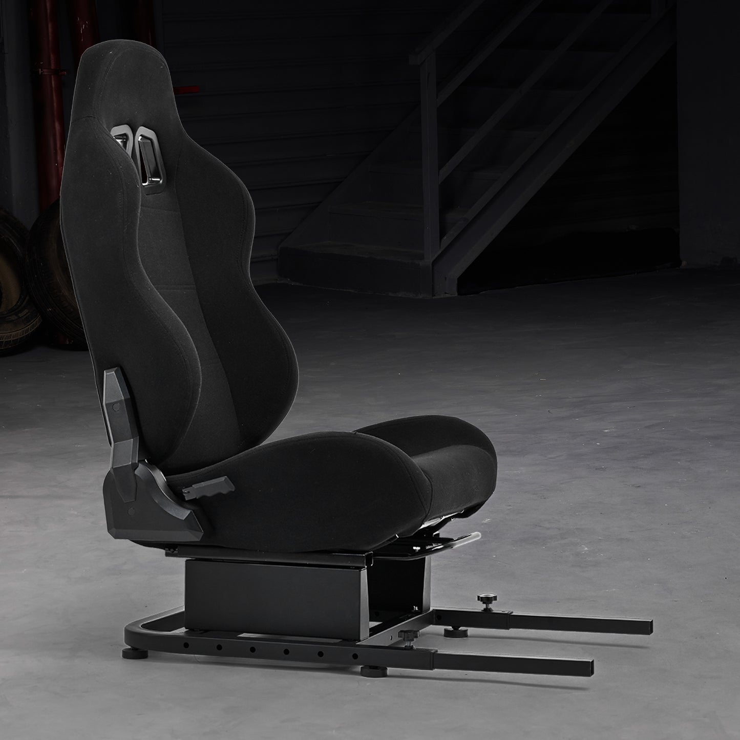 Dardoo Adjustable Rear Seat Frame with Comfortable Gaming Seat , Extended to Complete Racing Simulator Cockpit with our Steering Wheel Stand, Support DIY!