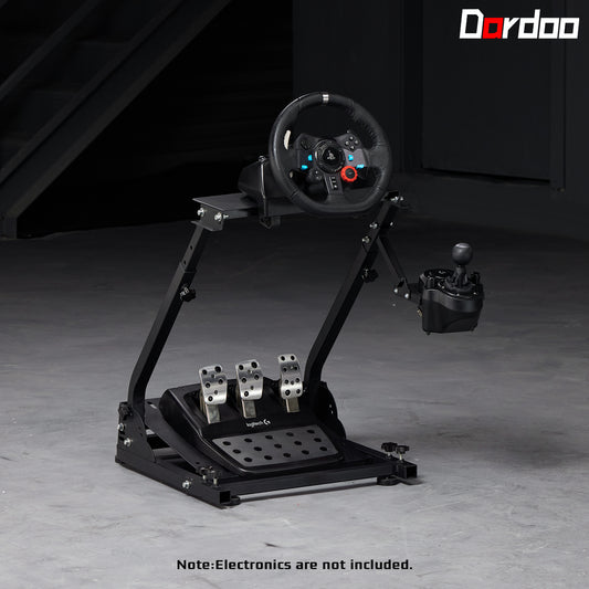Dardoo Racing Wheel Stand Frame Foldable Fit for Logitech G920,G29,G25,G923, Thrustmaster T80 T150 TX F430, Fanatec, Adjustable Steering Wheel Platform, not Included Wheel and Pedals, Shifter
