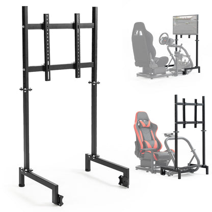 Dardoo Monitor Mount Vertical, Freestanding Monitor Mount, Fully Adjustable, with Large Screen Monitor, 24 27 19 30 Inch Monitor, Steering Wheel, Shifter, Pedals,Seat and Racing Frame Not Included