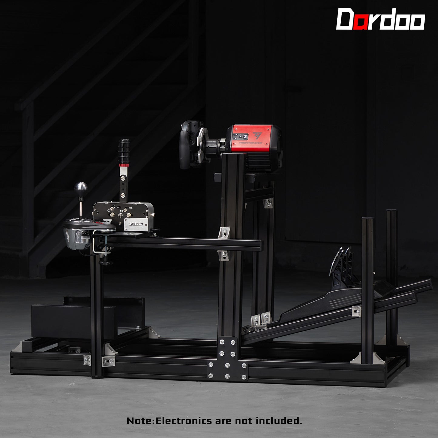 Dardoo GT/F1 Sim Racing Cockpit 4080 Aluminium Profile Racing Stand, Adjustable Seat/Steering/Pedals, Fit for Using Direct Drive Steering Wheel GPRO CSLDD T818,does not include pedals, steering wheel, or other electronic devices