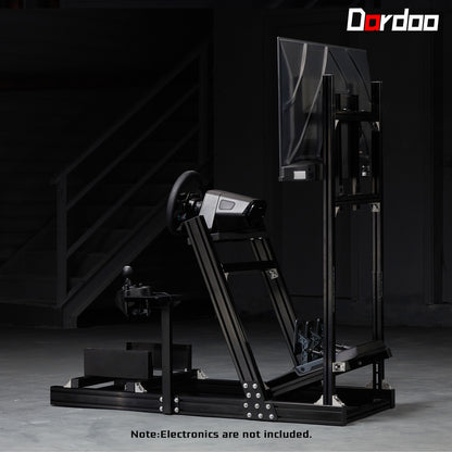 Dardoo F1 Racing Simulator Cockpit with Display Frames Solid profile 40 x 80 mm Wheel Stand Fit for Logitech G920 G923, for Thrustmaster T300RS Without Wheel, Pedal, Handbrake