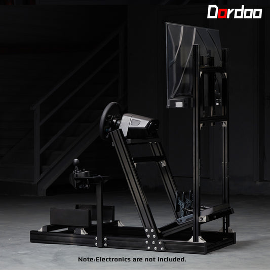 Dardoo F1 Racing Simulator Cockpit with Display Frames Solid profile 40 x 80 mm Wheel Stand Fit for Logitech G920 G923, for Thrustmaster T300RS Without Wheel, Pedal, Handbrake