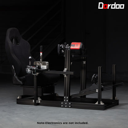 Dardoo 4080 Aluminum Profile Racing Sim Cockpit with Black Seat, Ultra Strength & Rigidity, Fit for Logitech,Thrustmaster, Fanatec G29 G923 T248, Not Include Steering Wheel,Pedals,Handbrake