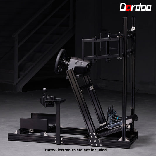 Dardoo F1 Racing Simulator Cockpit with Triple-Screen Display Frame Solid profile 40 x 80 mm Wheel Stand Fit for Logitech G920 G923, for Thrustmaster T300RS Without Wheel, Pedal, Handbrake
