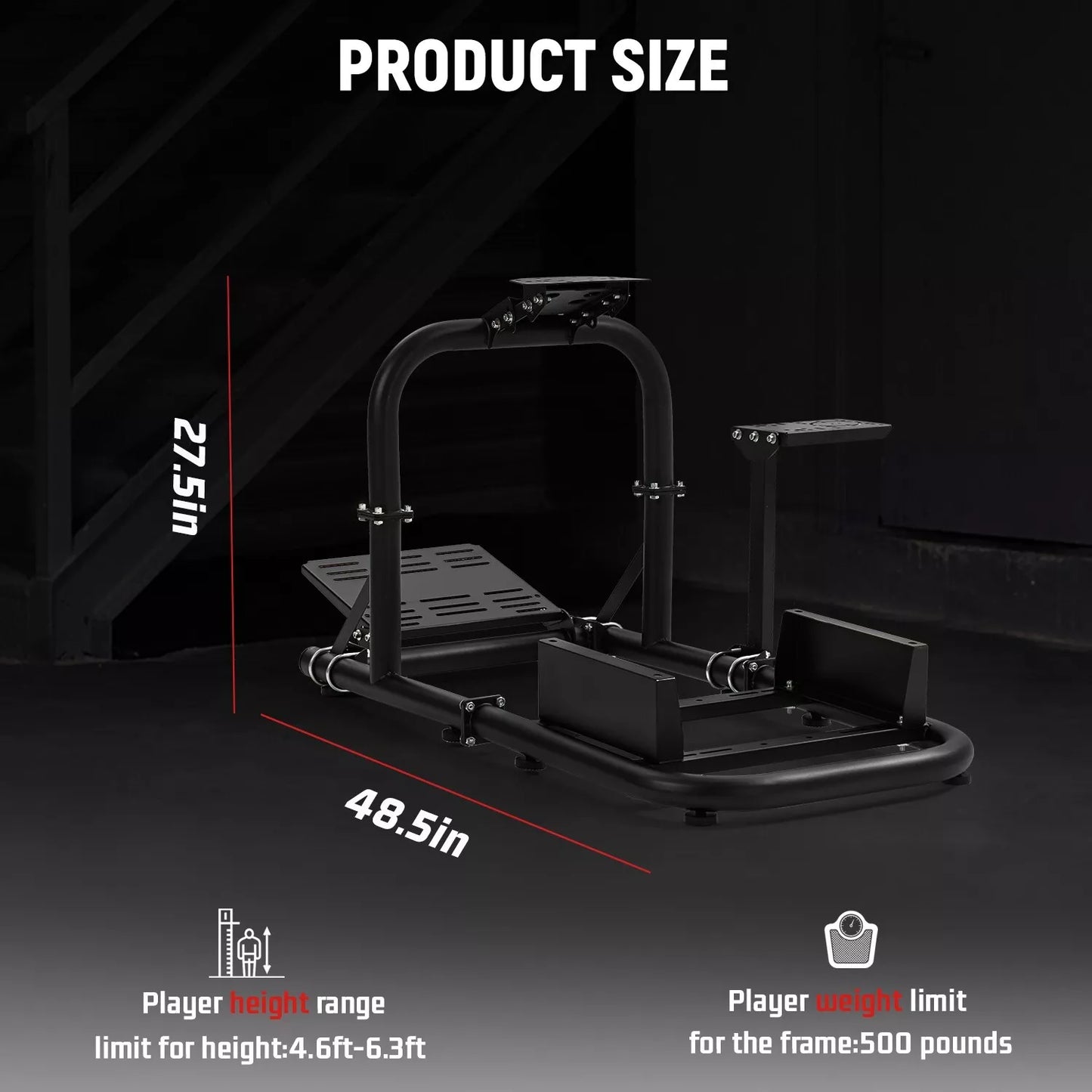 Dardoo Gaming Simulator Cockpit Adjustable Compatible with Logitech G27 G29 G920 G923, Fanatec, Thrustmaster T300RS T500R, Racing Simulator Cockpit without Wheel Pedal Shifter Seat