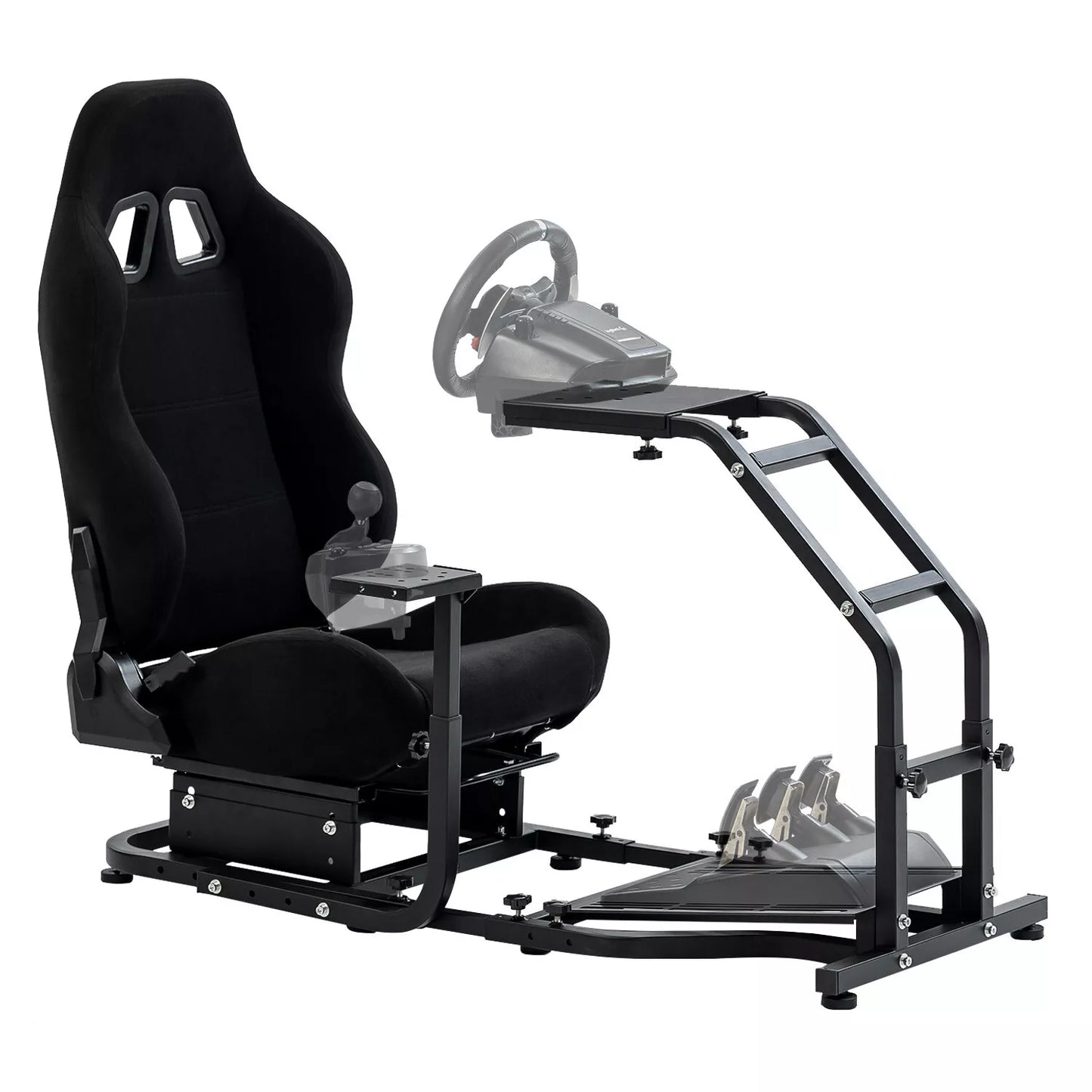 Dardoo Driving Simulator Cockpit with Adjustable Racing Seat Racing Steering Wheel Stand