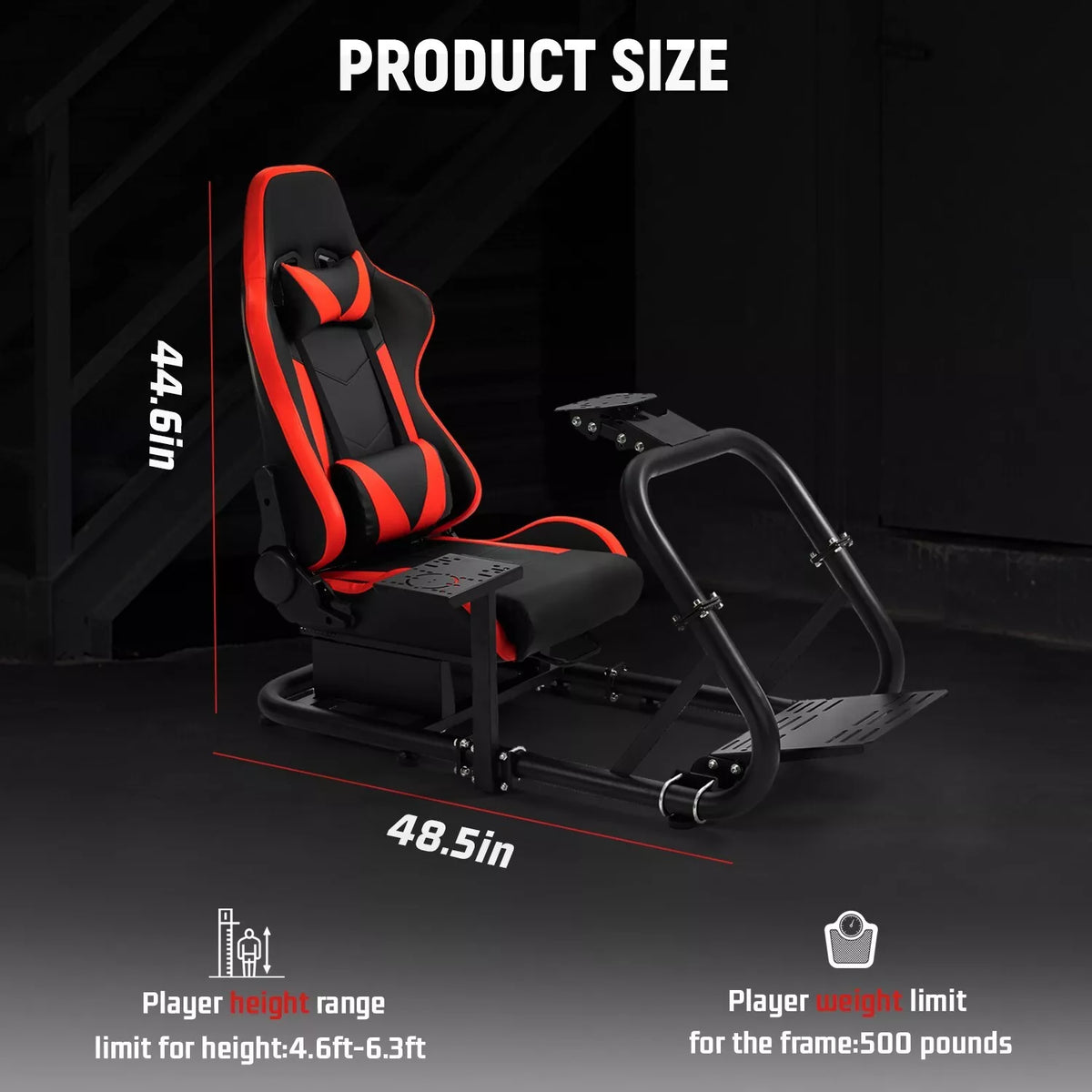 Dardoo G29 Racing Simulator Cockpit With TV Stand - Fits Logitech G920, Thrustmaster - Alloy Steel, Black
