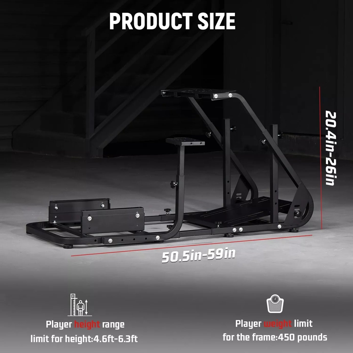 Dardoo Racing Simulator Cockpit Fits for Logitech G923 G920 G29 G PRO Thrustmaster T300RS GT T248 PS Stable Adjustable Steering Gaming Cockpit Wheel, Pedal, Handbrake and Seat Not Included
