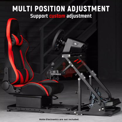 Dardoo Racing Simulator Cockpit Frame with Redseat Fits for Logitech G923 G29 G920, Thrustmaster T80 T150, Fanatec Racing Wheel Stand Adjustable Stability, Without Steering Wheel, Pedal and Handbrake