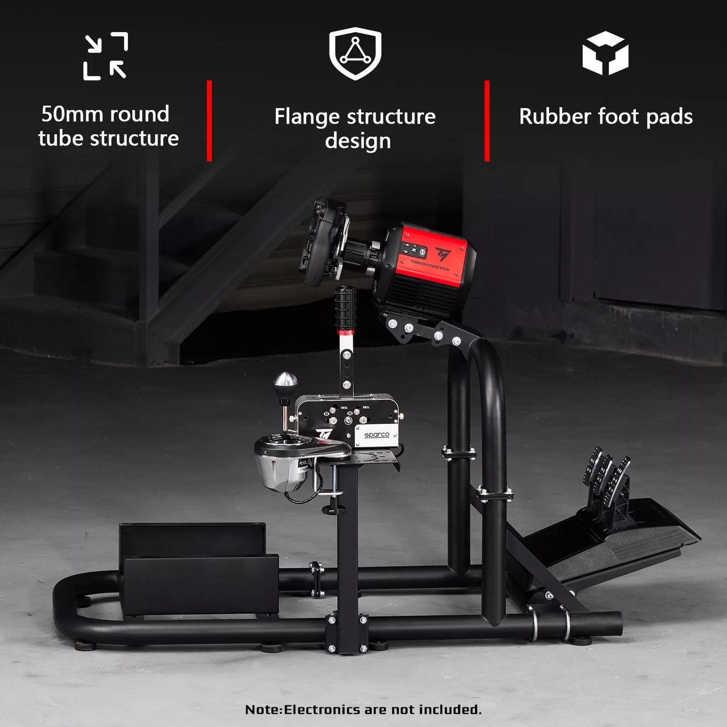 Dardoo Gaming Simulator Cockpit Adjustable Compatible with Logitech G27 G29 G920 G923, Fanatec, Thrustmaster T300RS T500R, Racing Simulator Cockpit without Wheel Pedal Shifter Seat