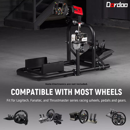 Dardoo Gaming Simulator Cockpit Adjustable Compatible with Logitech G27 G29 G920 G923, Fanatec, Thrustmaster T300RS T500R, Racing Simulator Cockpit without Wheel Pedal Shifter Seat