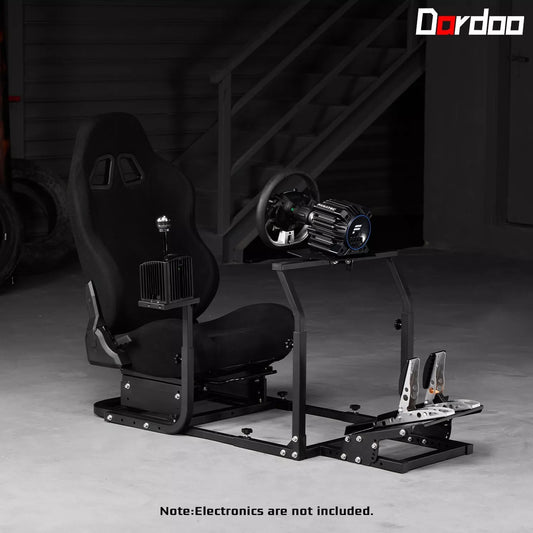 Dardoo Adjustable Racing Wheel Stand Frame with Black Seat, Gear Shifter Mount Fits for Logitech G27 G29 G920 G923, Thrustmaster, Fanatec Racing Wheel Stand Gaming Steering Stand