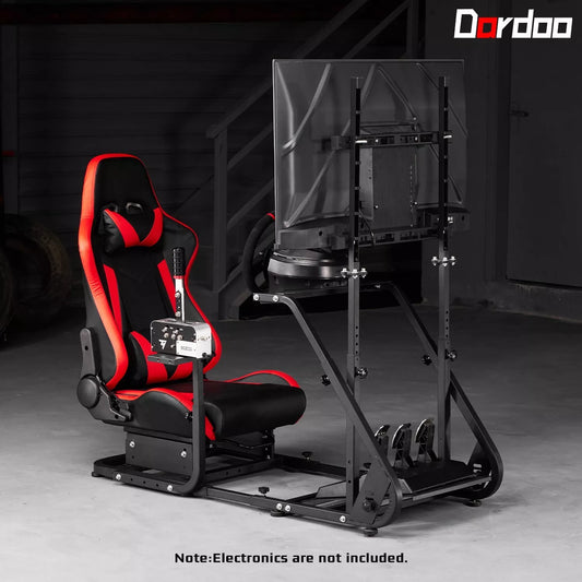 Dardoo Racing Simulator Cockpit with Seat and Monitor Stand Fits for Logitech G923 G29 G920, Thrustmaster Racing Wheel Stand Compatible with Xbox One, PS4, PC, Without Wheel, Pedal, Shift and Monitor