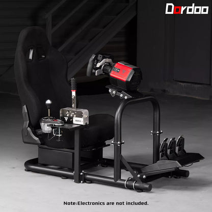Dardoo Racing Simulator Cockpit Frame with Seat Fits for Logitech G923 G29 G920, Thrustmaster T80 T150, Fanatec, Xbox Adjustable Racing Wheel Stand Not Included Wheel, Pedal and Handbrake