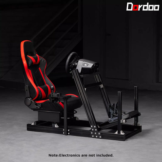 Dardoo F1 Racing Simulator Cockpit with Seat, Profile 40 x 80 mm Wheel Cage with Shifter Lever Stand Fits For Logitech G920 & G923, Xbox,Thrustmaster T300Rs,Without Steering Wheel, Pedal,Handbrake