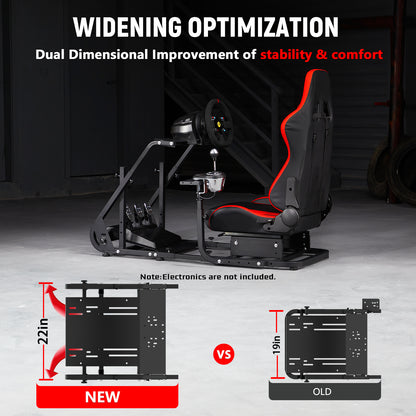 Dardoo Racing Simulator Cockpit with Red Seat Racing Steering Wheel Stand Fits for Logitech G920 G923, Thrustmaster, Fanatec Compatible with Xbox Playstation, Wheel& Pedals Not Included