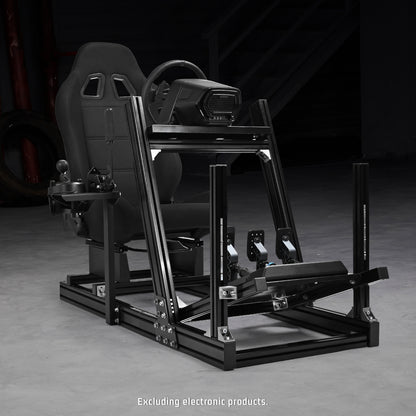 Dardoo F1 Racing Wheel Stand Cockpit with Seat, Rugged Profile 40 x 80 mm Wheel Cage Fit for Logitech G923, for Thrustmaster Sim Racing Mount without Steering Wheel, Pedal, Handbrake