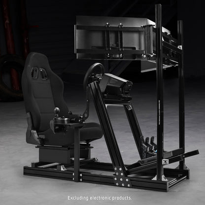 Dardoo Gaming Simulator Cockpit With Seat Triple-Screen Display Stand, Profile 40 x 80 mm , Steering Wheels Fit For Logitech G923 G29 G920, for Thrustmaster T300RS TMX-PRO, Shifter, Handbrake, Pedals & Display are not Included