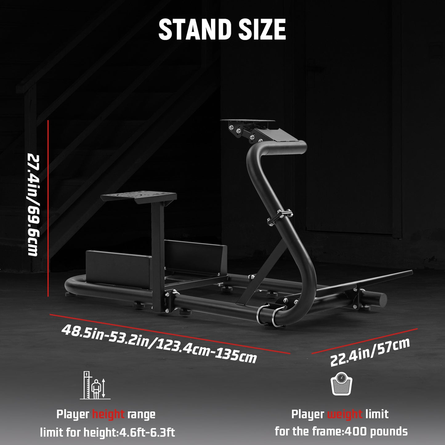 Dardoo G920 Racing Simulator Cockpit Adjustable Fits for Logitech G29 G920 G923, Thrustmaster T300RS TX, Fanatec PC PS4 Xbox, Stable Sim Racing Rig Without Wheel, Pedal and Handbrake