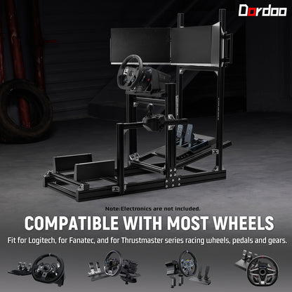 Dardoo 4080 Aluminum Profile Racing Simulator Cockpit with  Triple Monitor Mount, Unlimited Adjustment, Fit for Thrustmaster, Fanatec, Moza, Logitech G29 GPro, Not Include Steering Wheel,Pedals,Handbrake