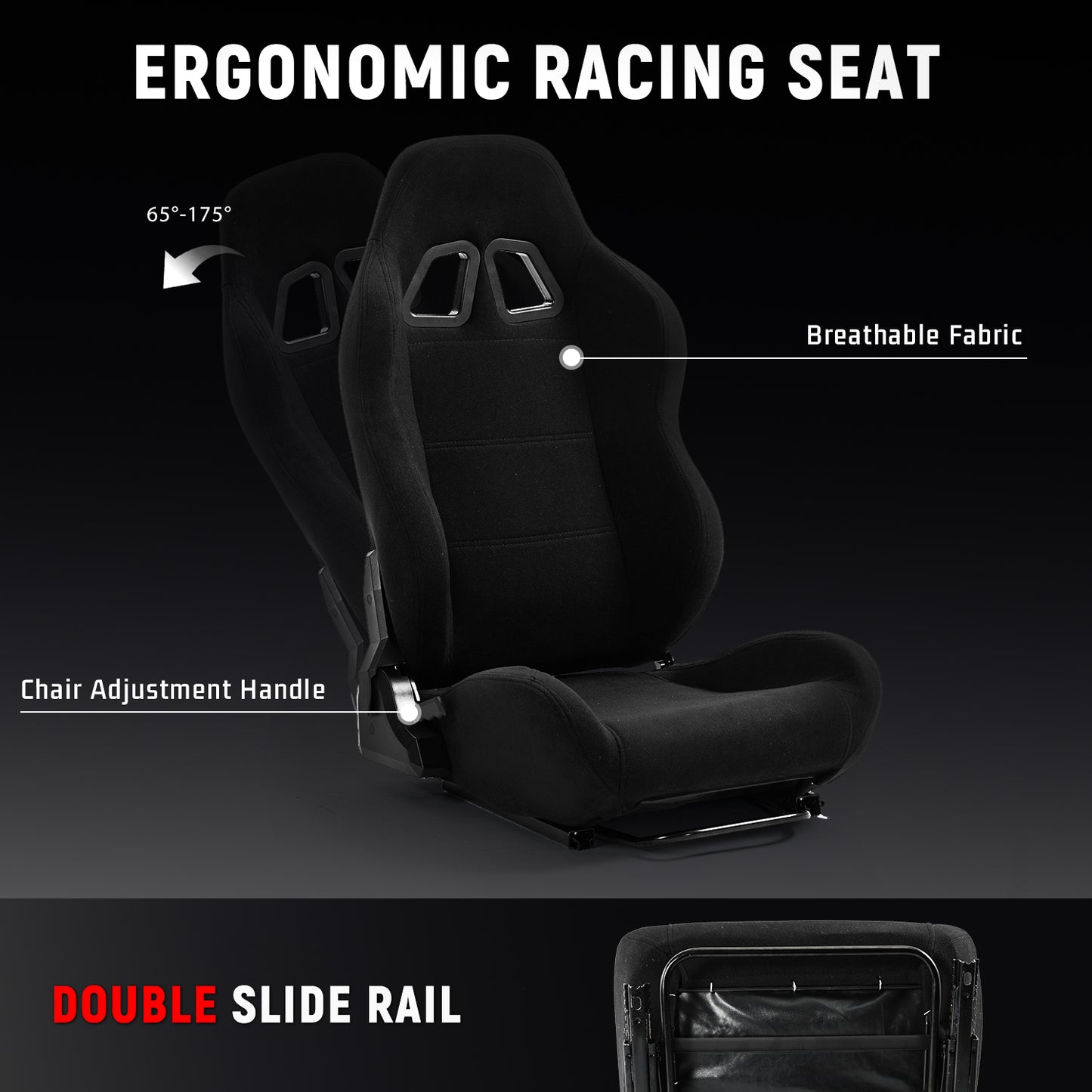 Dardoo Racing Simulator Cockpit with Adjustable Racing Seat, Fully Adjustable, Fits for Logitech G29 G920 G923, Thrustmaster T150 T300RS GT Racing Steering Wheel Stand, Not Included Wheel Shifter and Pedals