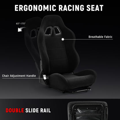 Dardoo Racing Simulator Cockpit with Adjustable Racing Seat, Fully Adjustable, Fits for Logitech G29 G920 G923, Thrustmaster T150 T300RS GT Racing Steering Wheel Stand, Not Included Wheel Shifter and Pedals