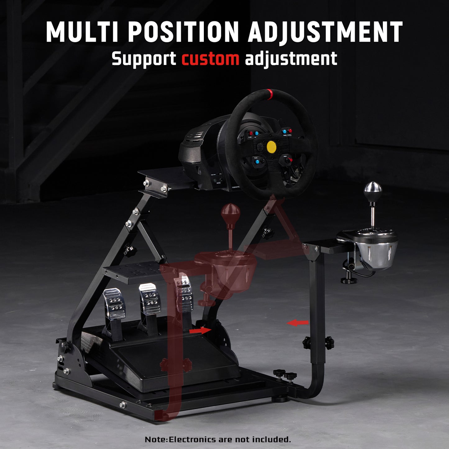 Dardoo Racing Wheel Stand Frame Foldable, Fully Adjustable, Fit for Logitech G920 G25 G27 G29 G923, Thrustmaster T80 T150 Driving Force PS4, Adjustable Sim Racing Cockpit Without Steering Wheel Shifter and Pedal