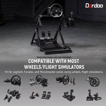 Dardoo G920 X Type Flight Racing Simulator Cockpit Frame, Adjustable, Fit for LogitechG25 G27 G29 X52 X56,Thrustmaster T248 T300 TCA, T16000 Electronics Adjustable Fight Sim Mount Pedals, Steering Wheel Handbrake , Rocker and Shifter Not Included