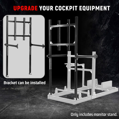 Dardoo 3060 Heavy-Duty Aluminum Extrusion Monitor Mount Compatible with 27-65 Inch Height Adjustable, Supports DIY Expansion Modification Racing Cockpit with Seat