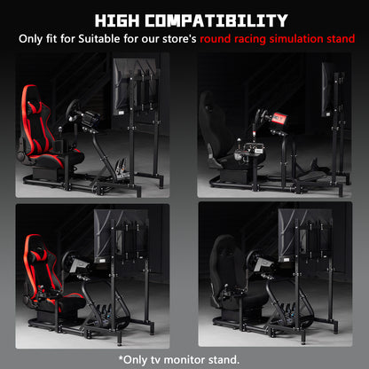 Dardoo Monitor Mount Vertical, Freestanding Monitor Mount, Fully Adjustable, with Large Screen Monitor, 24 27 19 30 Inch Monitor, Steering Wheel, Shifter, Pedals,Seat and Racing Frame Not Included