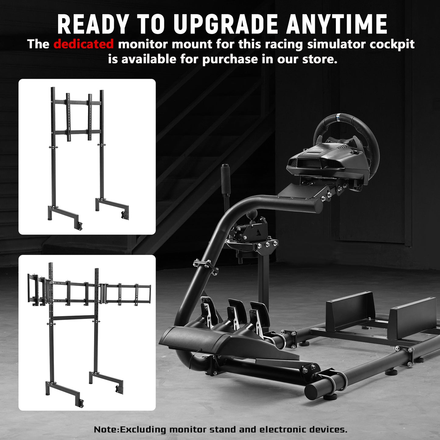 Dardoo G920 Racing Simulator Cockpit Adjustable Fits for Logitech G29 G920 G923, Thrustmaster T300RS TX, Fanatec PC PS4 Xbox, Stable Sim Racing Rig Without Wheel, Pedal and Handbrake